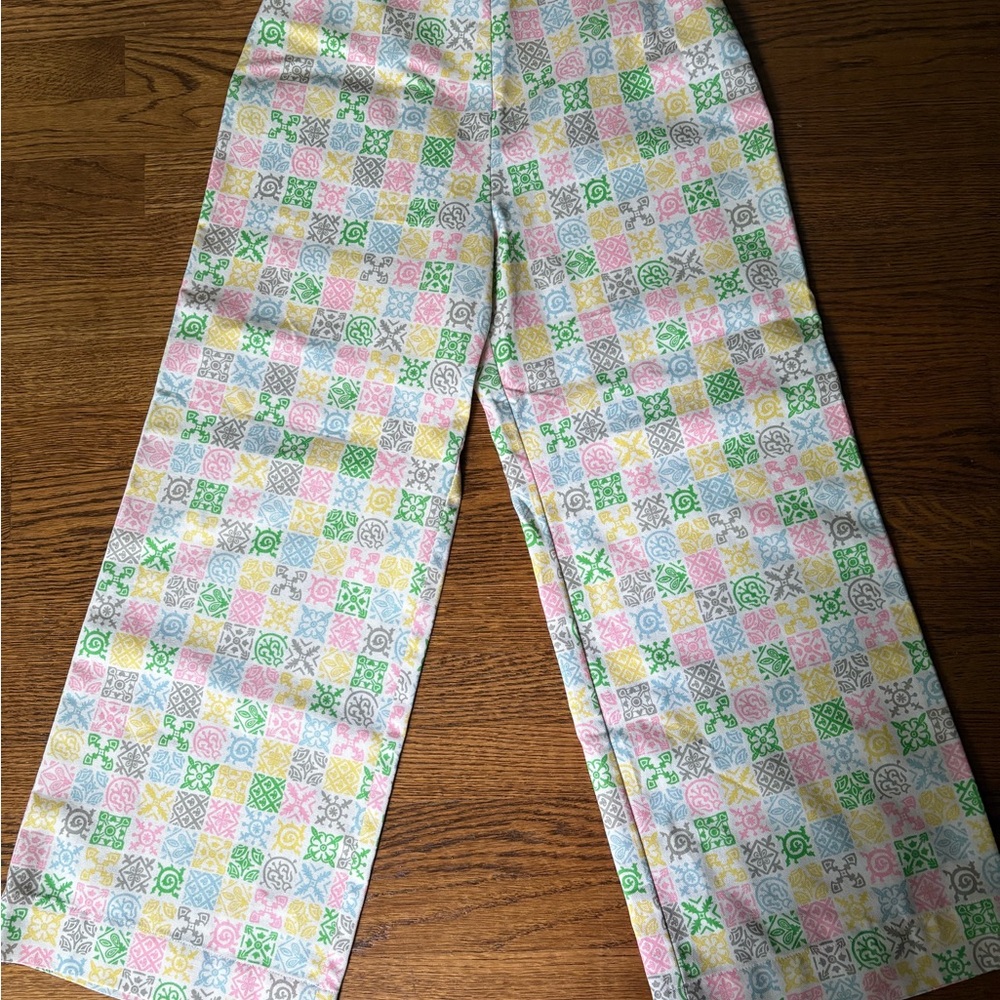 Coco Shop High-waisted Trousers in Tofu Checkerboard - NWOT